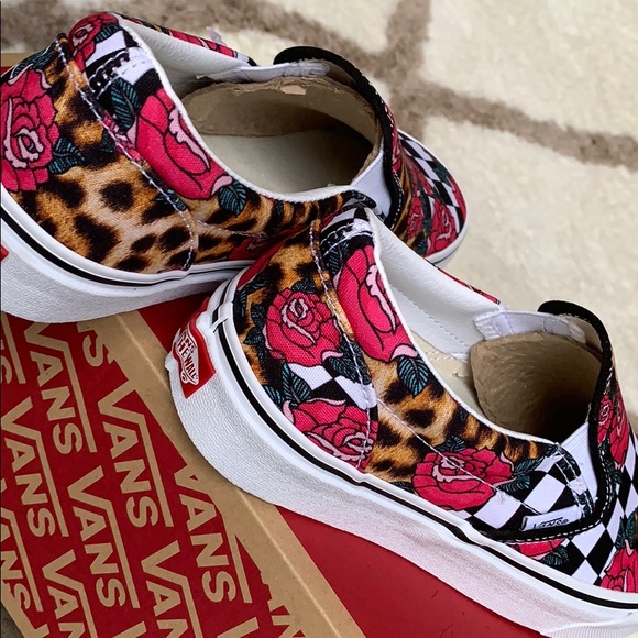 ••VANS CLASSIC SLIP ON ROSE/ANIMALCHCK TRWHT men’s - Picture 16 of 16